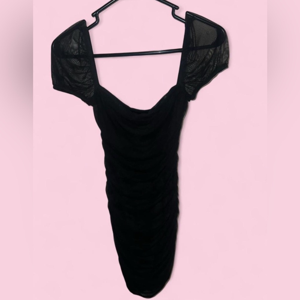 Princess Polly Black Mesh Mini Dress